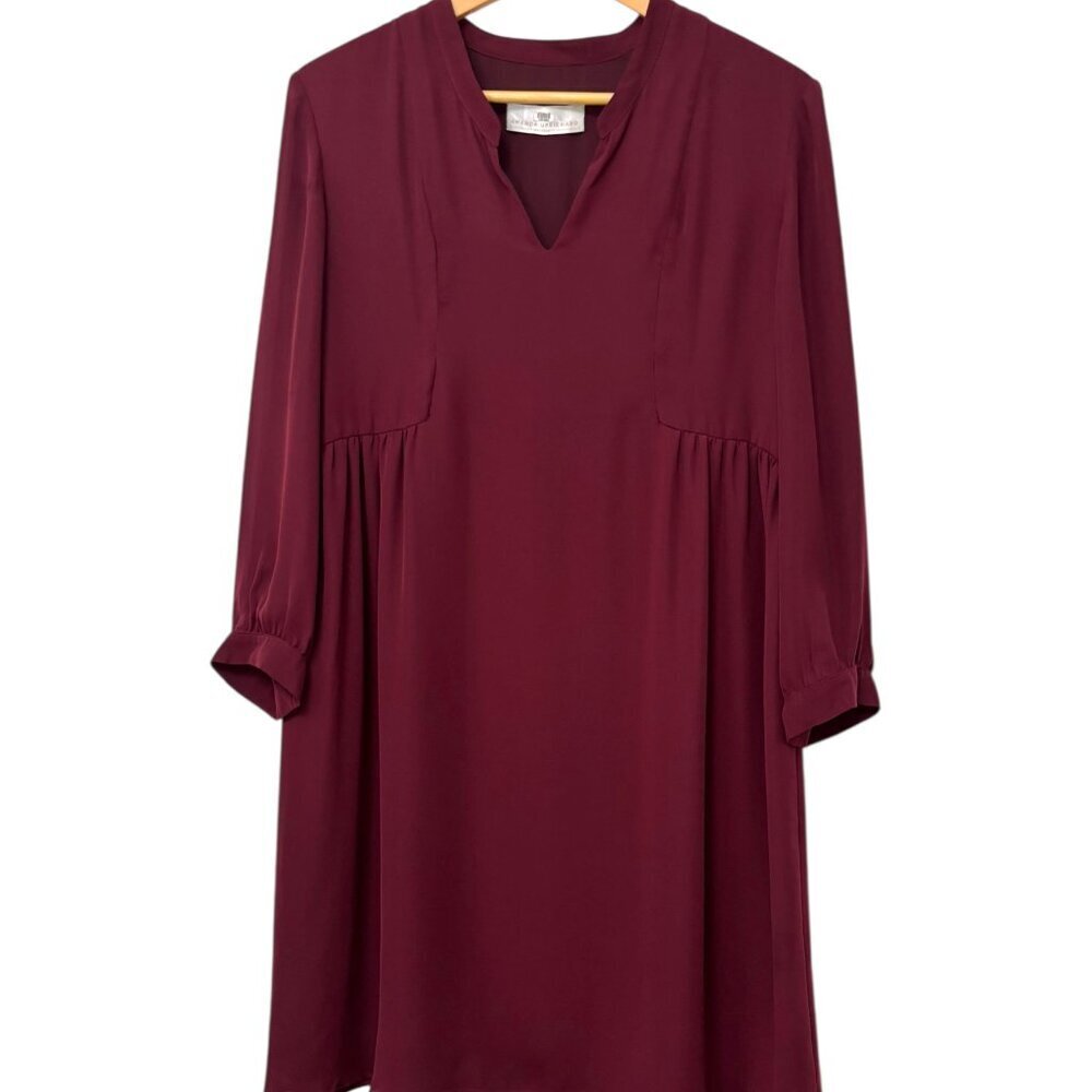 AMANDA UPRICHARD Liberty Maternity Dress Bordeaux Size Large Small Sleeve Flaw